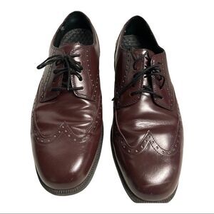 HUSH PUPPIES, Men’s Leather Oxford Shoes, Size 9W, Mahogany, lace up front